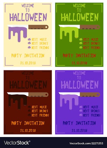 Halloween hand drawn invitation or greeting cards vector image