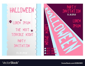 Halloween hand drawn invitation or greeting cards vector image