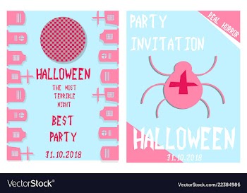 Halloween hand drawn invitation or greeting cards vector image
