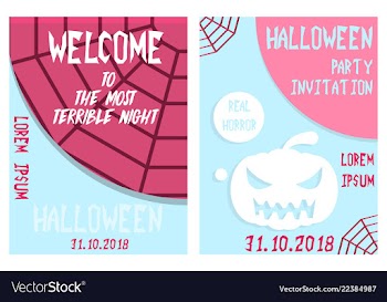 Halloween hand drawn invitation or greeting cards vector image