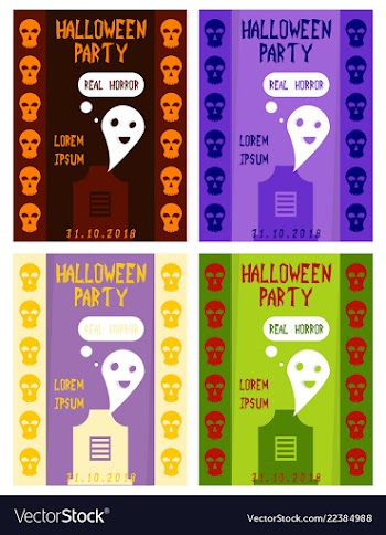 Halloween hand drawn invitation or greeting cards vector image