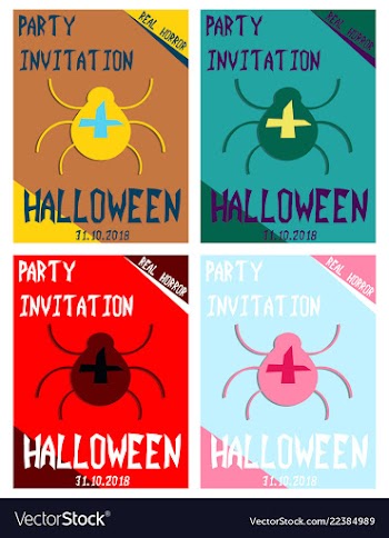 Halloween hand drawn invitation or greeting cards vector image