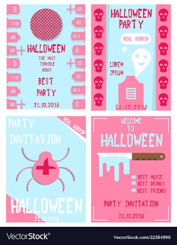 Halloween hand drawn invitation or greeting cards vector image