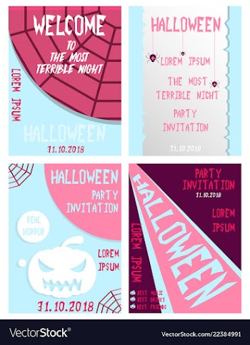 Halloween hand drawn invitation or greeting cards vector image