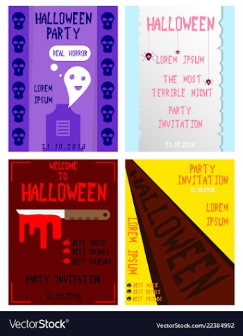 Halloween hand drawn invitation or greeting cards vector image