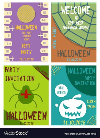 Halloween hand drawn invitation or greeting cards vector image