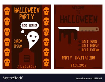 Halloween hand drawn invitation or greeting cards vector image