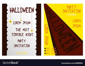 Halloween hand drawn invitation or greeting cards vector image
