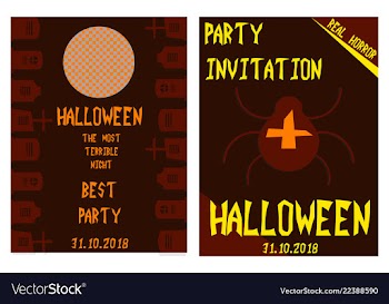Halloween hand drawn invitation or greeting cards vector image