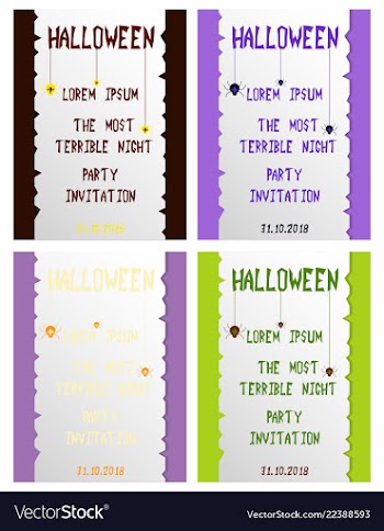 Halloween hand drawn invitation or greeting cards vector image