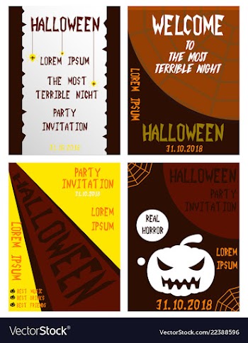 Halloween hand drawn invitation or greeting cards vector image
