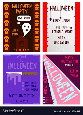 Halloween hand drawn invitation or greeting cards vector image