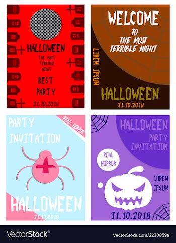 Halloween hand drawn invitation or greeting cards vector image