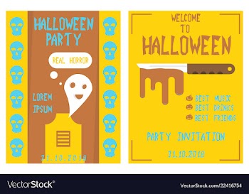 Halloween hand drawn invitation or greeting cards vector image