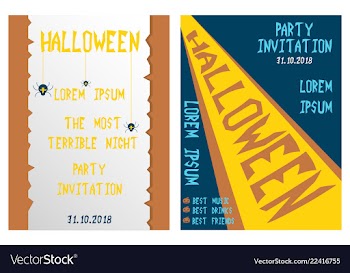 Halloween hand drawn invitation or greeting cards vector image
