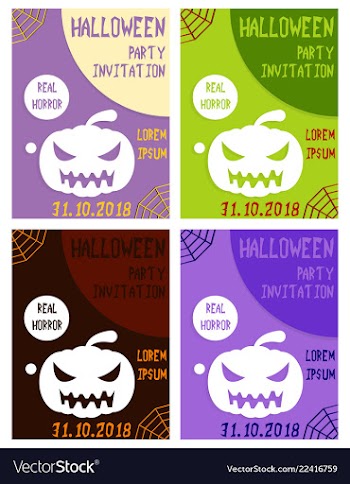 Halloween hand drawn invitation or greeting cards vector image