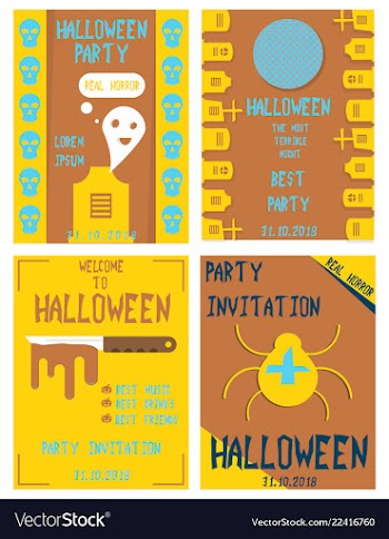Halloween hand drawn invitation or greeting cards vector image