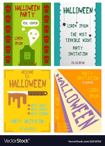 Halloween hand drawn invitation or greeting cards vector image