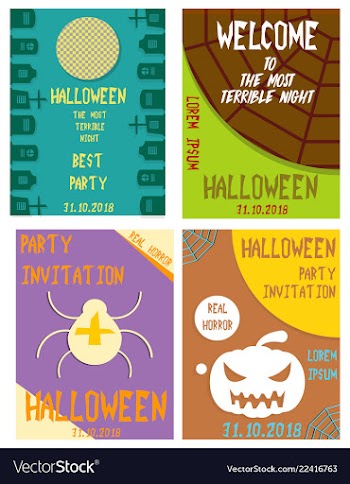 Halloween hand drawn invitation or greeting cards vector image