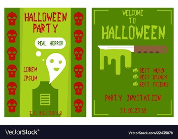 Halloween hand drawn invitation or greeting cards vector image