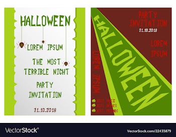 Halloween hand drawn invitation or greeting cards vector image
