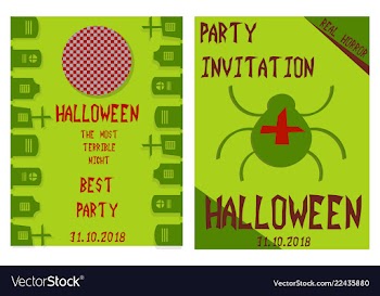 Halloween hand drawn invitation or greeting cards vector image