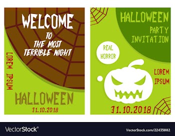 Halloween hand drawn invitation or greeting cards vector image