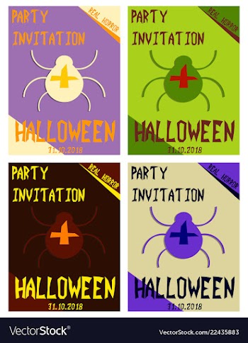 Halloween hand drawn invitation or greeting cards vector image