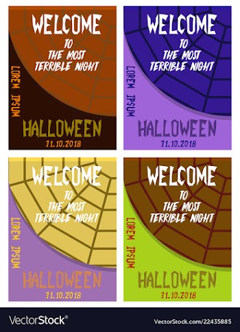 Halloween hand drawn invitation or greeting cards vector image