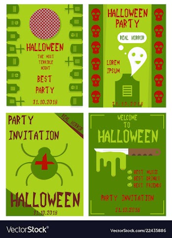 Halloween hand drawn invitation or greeting cards vector image