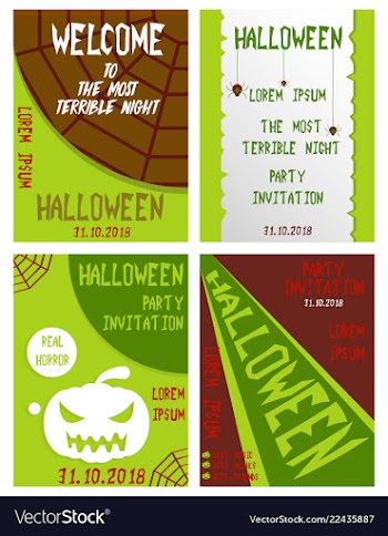 Halloween hand drawn invitation or greeting cards vector image