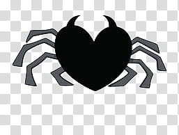 HALLOWEEN HANNAK, black and grey heart illustration transparent background PNG clipart
