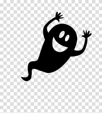 HALLOWEEN HANNAK, black ghost art transparent background PNG clipart