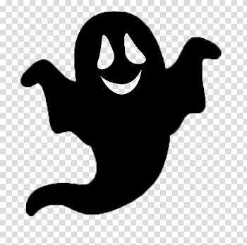 HALLOWEEN HANNAK, black ghost illustration transparent background PNG clipart
