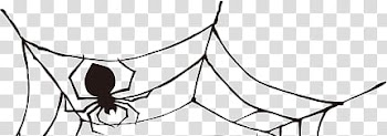 HALLOWEEN HANNAK, black spider and web illustration transparent background PNG clipart