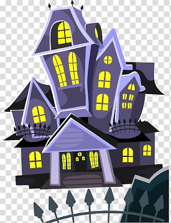 Halloween Haunted attraction House Illustration, Halloween cemetery background elements mansion transparent background PNG clipart
