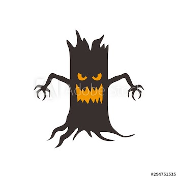 halloween haunted dry tree design