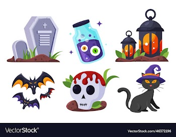 halloween icon element set