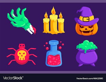 halloween icon element set