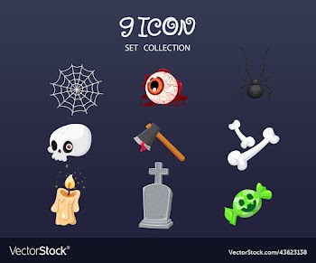 halloween icon set collection concept cartoon