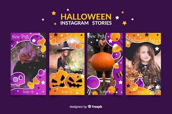 Halloween instagram stories collectio Free Vector