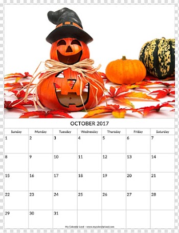 Halloween Jack-o'-lantern Calendar October Pumpkin, Halloween transparent background PNG clipart