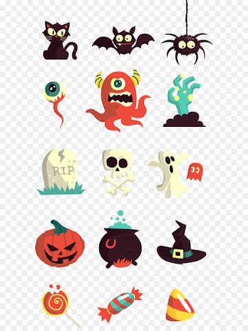 Halloween Jack-o'-lantern Euclidean vector Clip art - Vector Halloween flat material 
