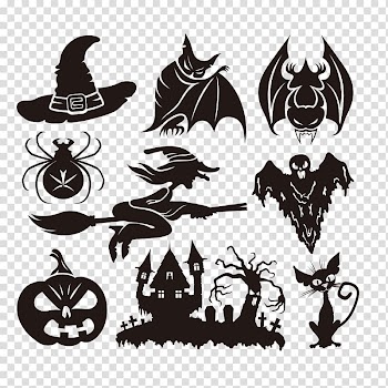 Halloween Jack-o'-lantern , Halloween black silhouette transparent background PNG clipart