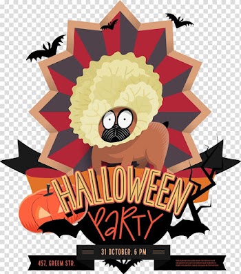 Halloween Jack-o'-lantern Party Illustration, Funny Animal Halloween logo transparent background PNG clipart
