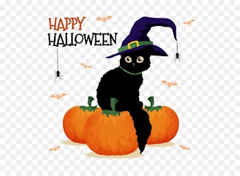 Halloween Jack-o'-lantern Poster - Vector Halloween cat 