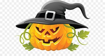 Halloween Jack-o'-lantern Pumpkin Clip art - Large Transparent Halloween Pumpkin with Witch Hat Clipart 