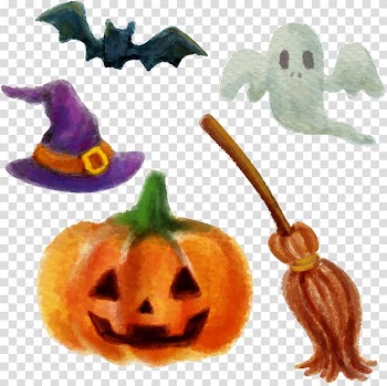 Halloween Jack-o'-lantern Pumpkin, Halloween design elements transparent background PNG clipart