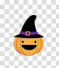 Halloween, Jack-o'-lantern wearing witch hat illustration transparent background PNG clipart