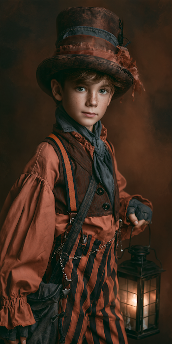 Halloween Kid in Vintage Outfit